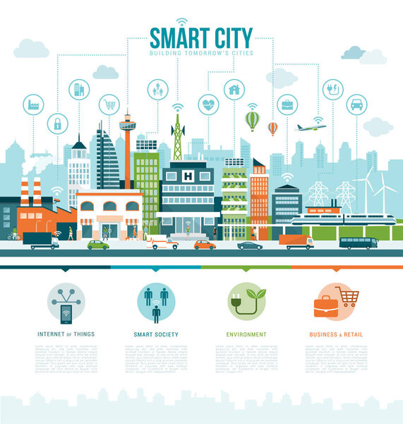 infographics of smart contemporary city 