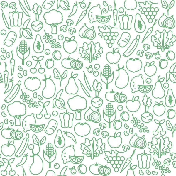 Seamless pattern of fresh vegetables — Stock Vector