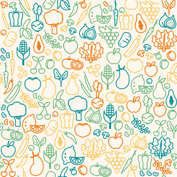 seamless pattern of fresh vegetables