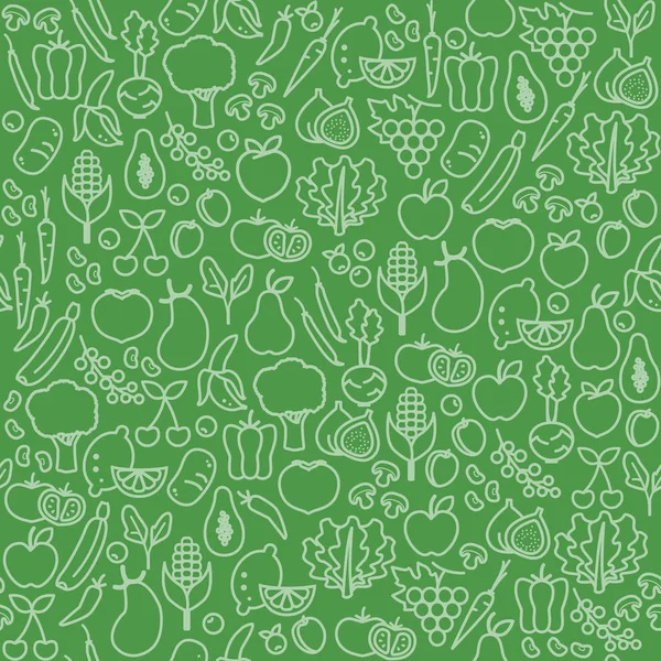 Patrón inconsútil de verduras frescas — Vector de stock