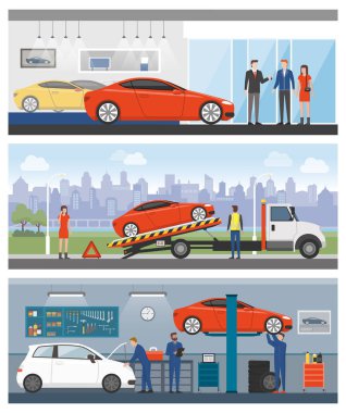 Arabası Hizmetleri afiş seti