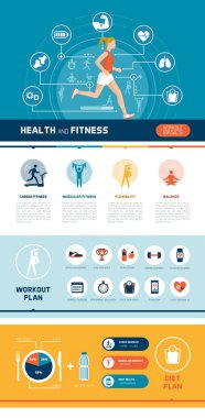 Fitness ve spor Infographic