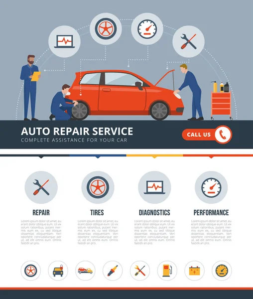 Auto reparatie service — Stockvector