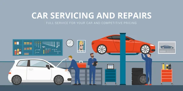 Innenraum der Autowerkstatt — Stockvektor