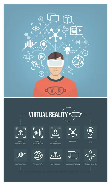 Concetto realtà virtuale — Vettoriale Stock