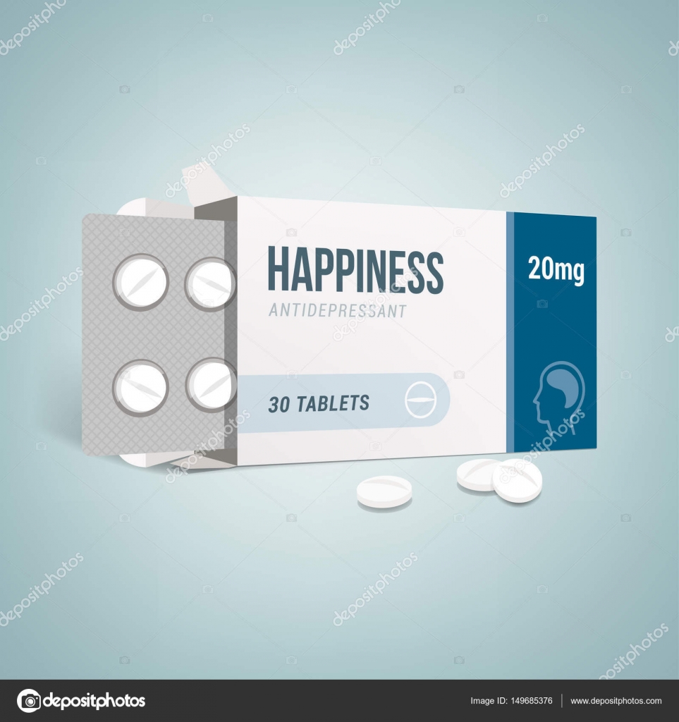 Caja de medicamentos antidepresivos Vector de stock por ©elenabs