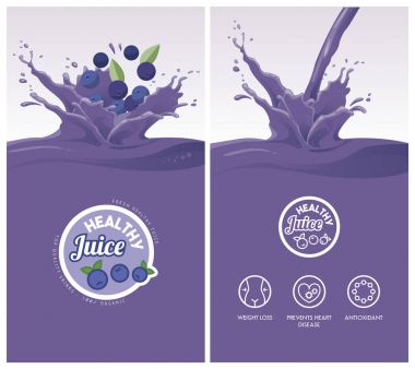 Sağlıklı meyve suları sıçrama ile içecek menüsü