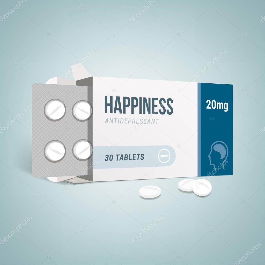 Caja de medicamentos antidepresivos Vector de stock por ©elenabs 149685374
