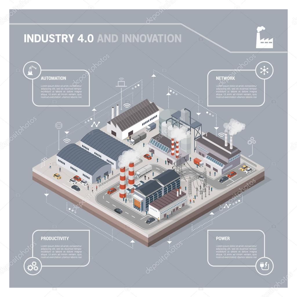 Isometric industrial park  