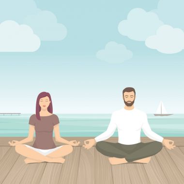 Çift pratik meditasyon açık havada