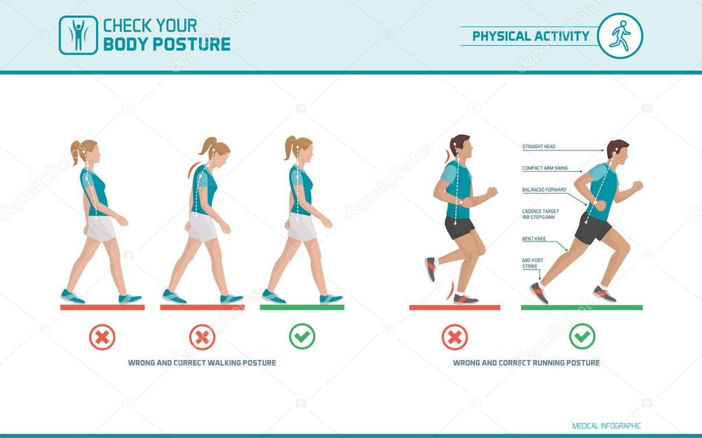 correct walking and running posture
