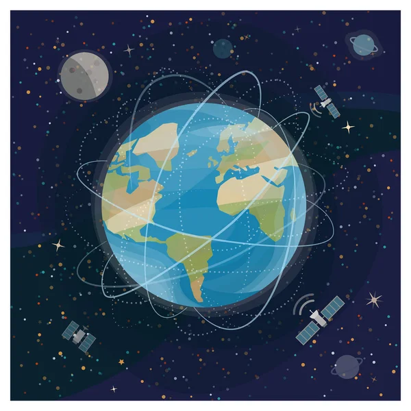 View of earth from space — Stock Vector