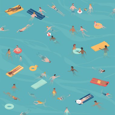 Yüzme ve denizde dalış insanlar