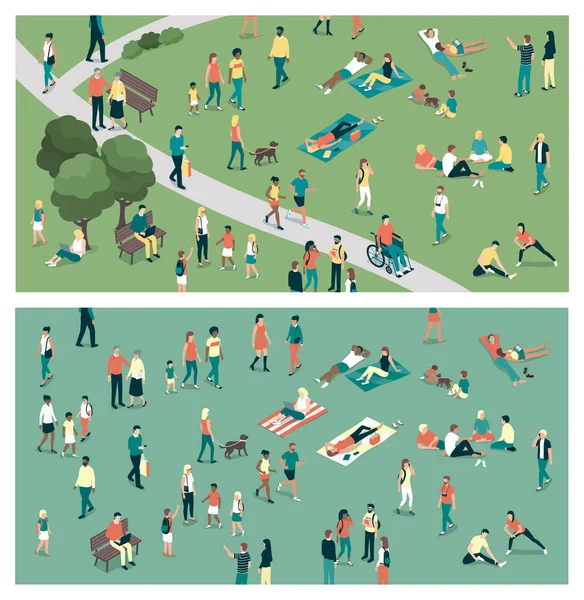 People at the city park — Stock Illustration People at the city park Stock Vector