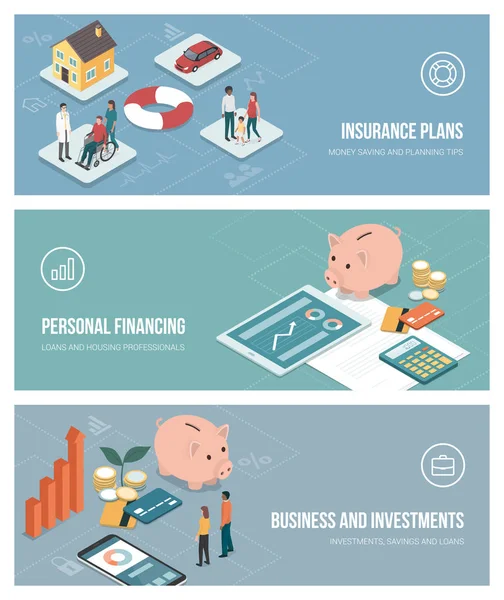 Assurance et plans financiers — Image vectorielle