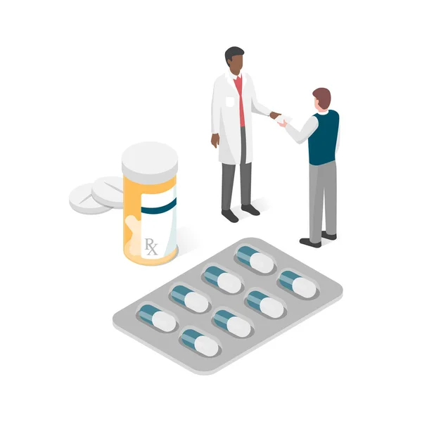 Médico que dá uma receita —  Vetores de Stock