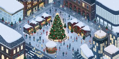 İnsanlar birlikte Noel Kutlamaları