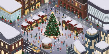 İnsanlar birlikte Noel Kutlamaları