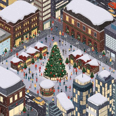 İnsanlar birlikte Noel Kutlamaları