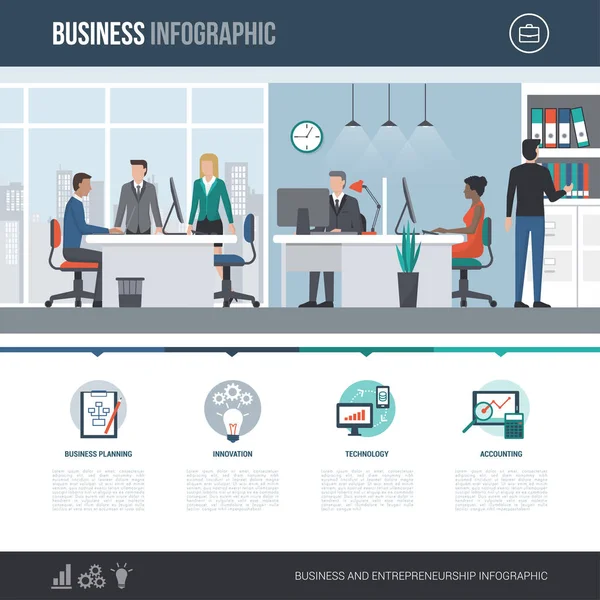 Pénzügyi szolgáltatás és üzleti infographic — Stock Vector