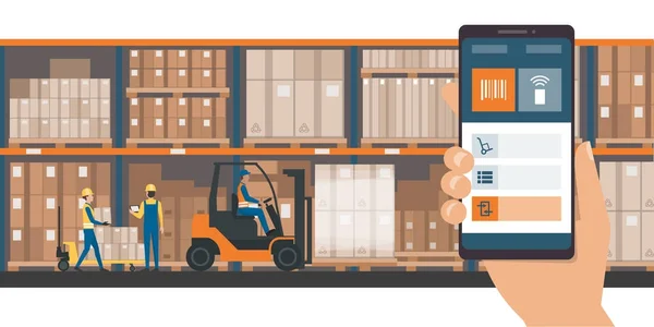 Warehousing und Storage App — Stockvektor