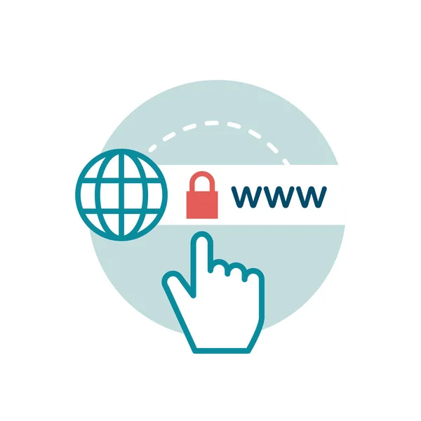 Criptografia Certificado Site Ícone Segurança Cibernética — Vetor de Stock