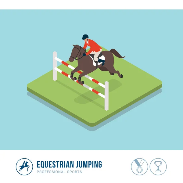Compétition Sportive Professionnelle Équitation — Image vectorielle