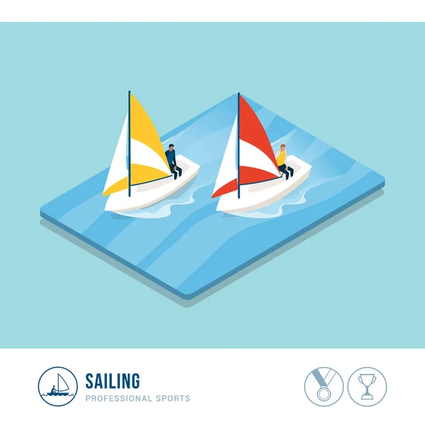 Professional sports competition: sailing boats in the sea