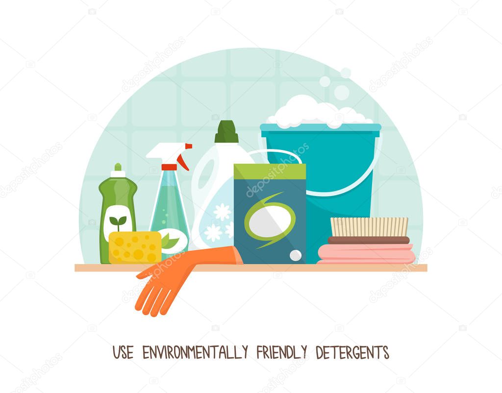 Green living and sustainability tips: use eco-friendly detergents to clean your home