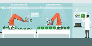 Robotlarla kapalı alanda çiftçilik