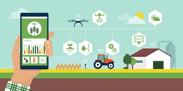 Smart agriculture app — 스톡 벡터