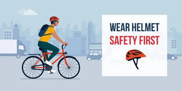 Helm für Ihre Sicherheit tragen — Stockvektor