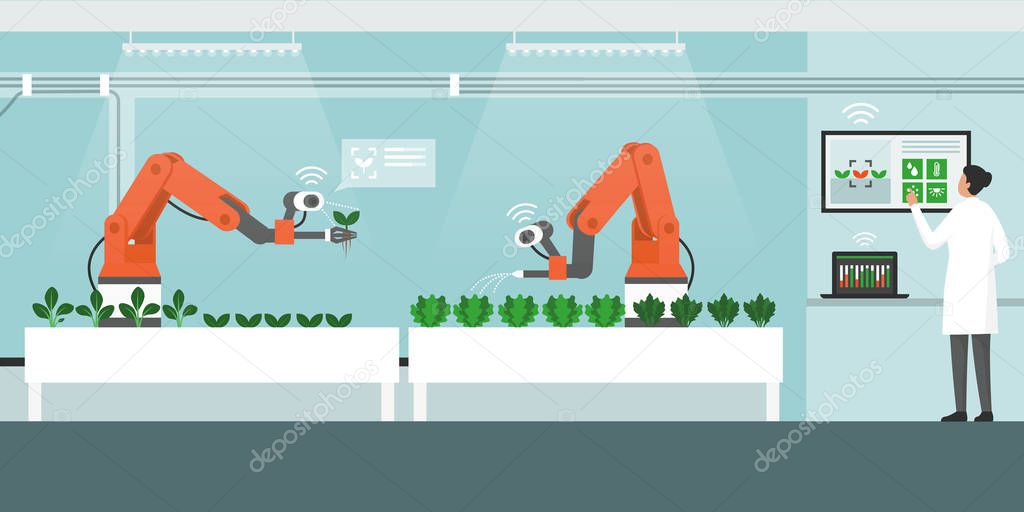 Indoor farming with robots