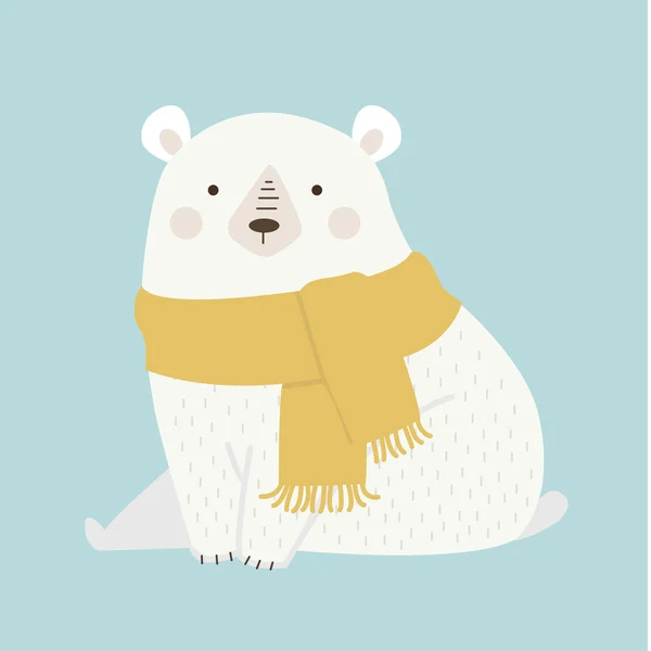 Cute polar bear illustration, in vector — Stock Vector