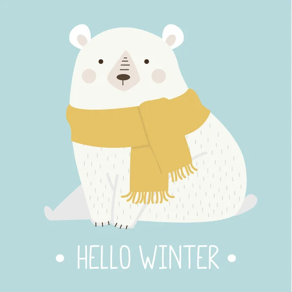 Lindo oso polar ilustración, en vector — Vector de stock