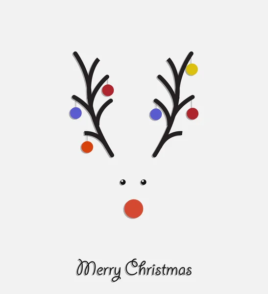 Divertida tarjeta Feliz Navidad con ciervos . Ilustración de stock