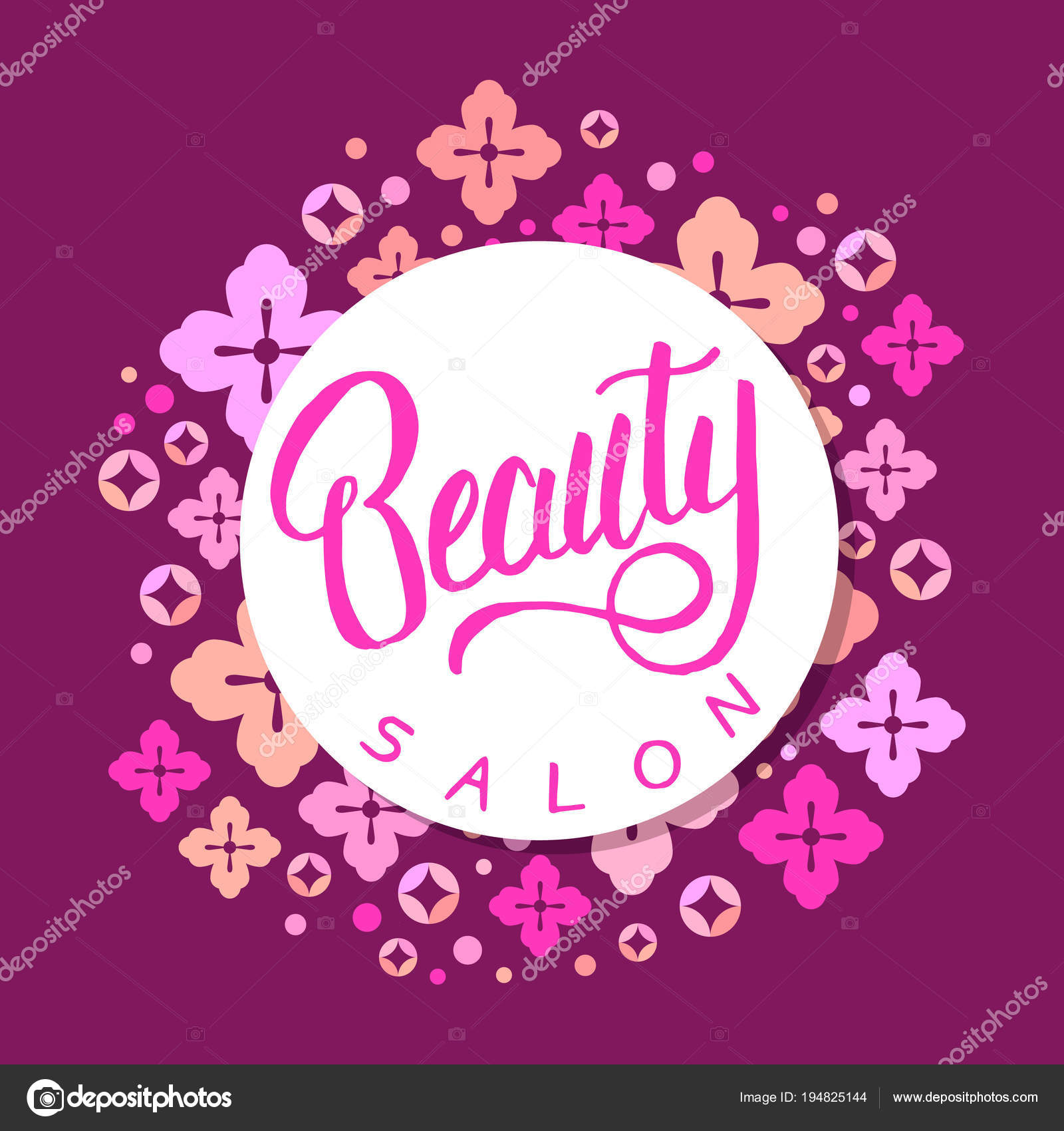 Beauty Salon Banner Hairdresser Badge Cute Background Cherry