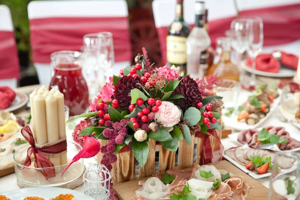 Decorações Para Banquete Mesa — Fotografia de Stock