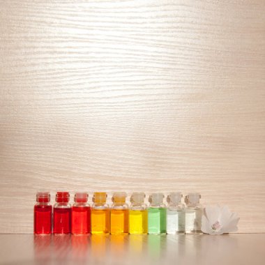 spa uçucu yağlar, aromaterapi için şişe.