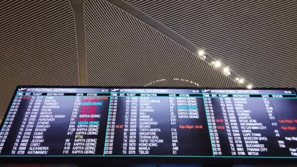 Junta de Salidas Aeropuerto Internacional — Vídeos de Stock