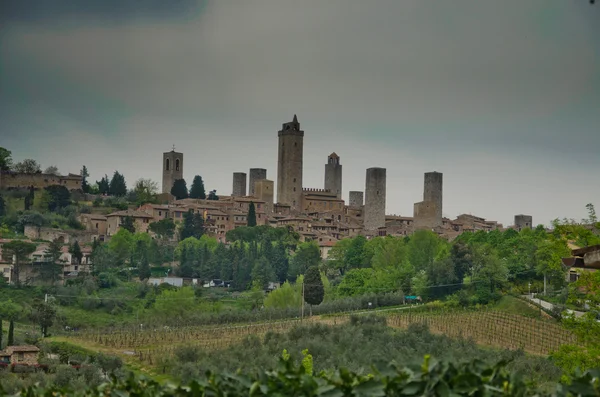Utsikt över San Gimignano och dess torn — Stockfoto