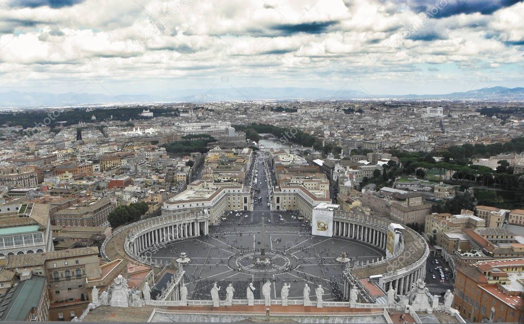 view of Piazza San Pietro and the city of Rome