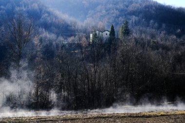 Sabahın erken saatlerinde kırsal manzara