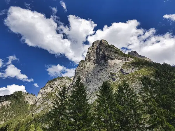 イタリアのドロマイトの風景 7月の夏にその山と財政の谷 — ストック写真