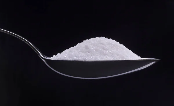 Κουτάλι λευκής ζάχαρης — Φωτογραφία Αρχείου