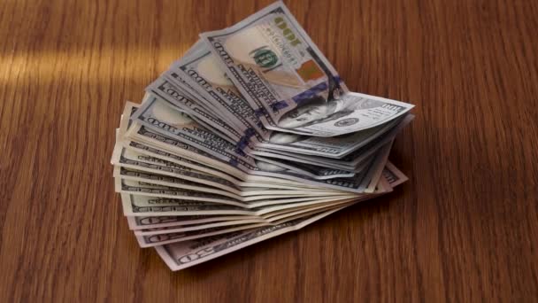 Bundle of American USD Money est sur la table — Video