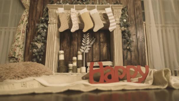 Julen hem dekoration — Stockvideo