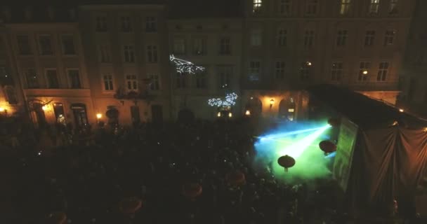 Laser Show in de viering van het nieuwe jaar — Stockvideo