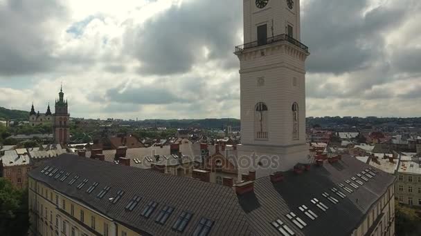 Rathaus Stadt Lwiw, Ukraine — Stockvideo