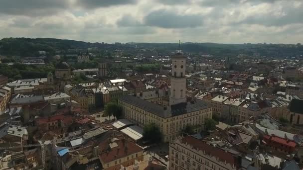 城镇大厅城市利沃夫，乌克兰 — 图库视频影像
